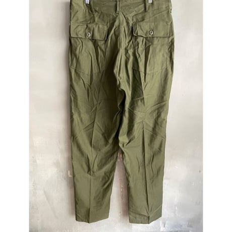 70s "DEAD STOCK" US ARMY OG-107 COTTON SATEEN BAKER PANTS Size W36L33