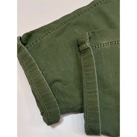 70s US ARMY OG-107 COTTON SATEEN BAKER PANTS Size W34L31→W34L29