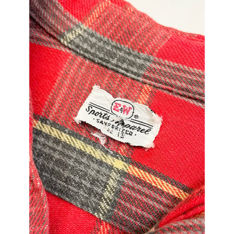 60s E&W FLANNEL SHIRT Size 15