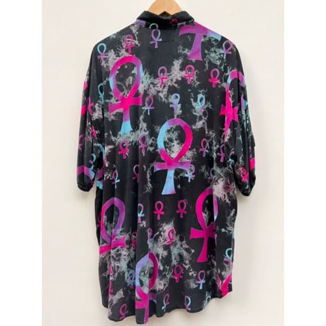 90s ISLAND ACEFRIC S/S RAYON PATTERNED SHIRT Size L程