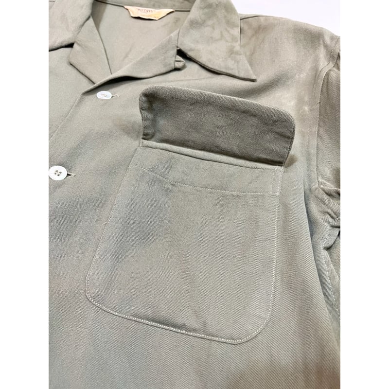 50s ENSENADA ウールシャツ 50s TORNBERG Wool Gabardine Open Collar Shirt USA製 | VOLAR