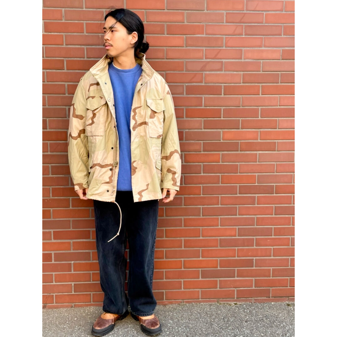 90s US ARMY M65 フィールドジャケット デザートカモ L 米軍 90s 実物 米軍 US ARMY M-65 3C デザートカモ 迷彩 フィールド