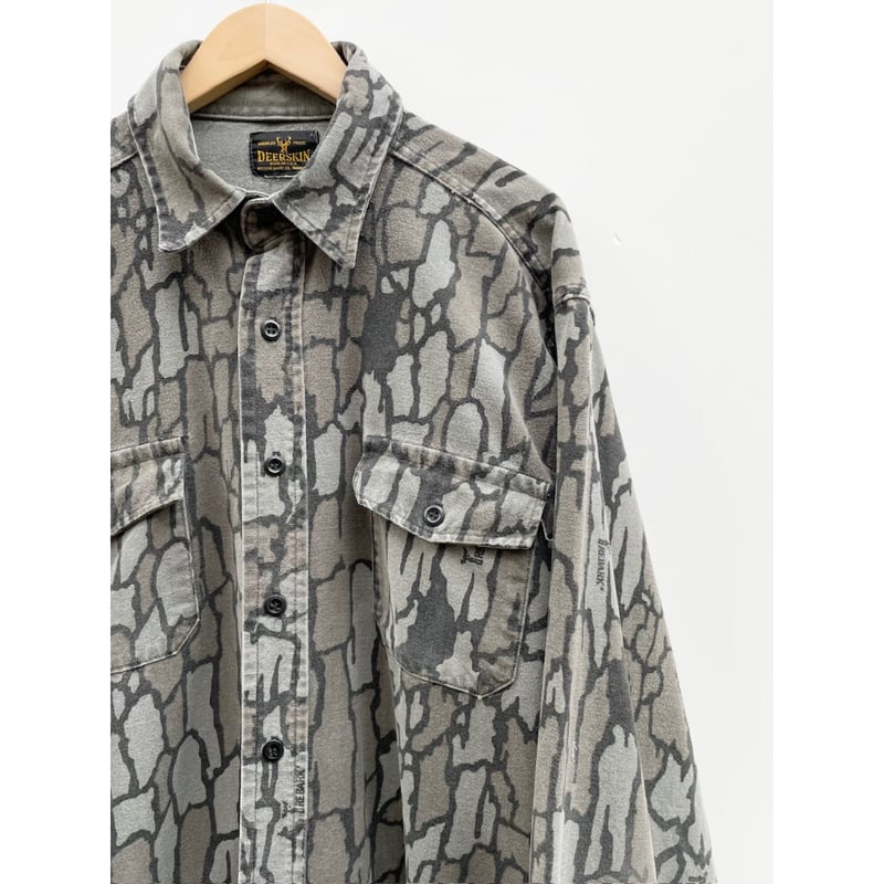 【80's〜 TREBARK CAMO】\"Utility Shirt\" Vintage Jungle Fatigue Trebark Camo Shirt Jacket Shacket