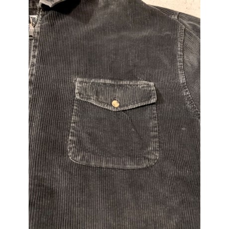 90s BON HOMME FULLZIP BLACK CORDUROY SHIRT Size XL
