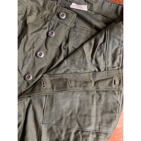 70s "DEAD STOCK" US ARMY OG-107 COTTON SATEEN BAKER PANTS Size W36L33