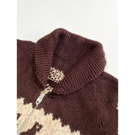 60s "TOTEM POLE" COWICHAN SWEATER Size XL程