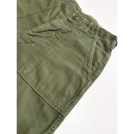 60s US ARMY OG-107 COTTON SATEEN BAKER PANTS Size W32L31→W31.5L29