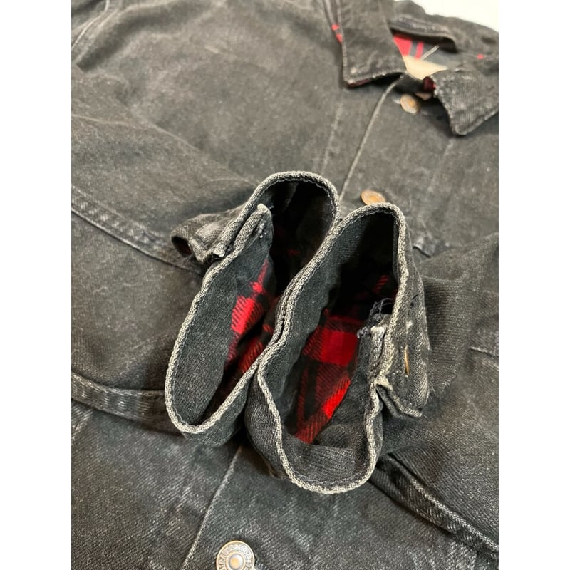 90s Levi's 70427 FLANNEL LINED BLACK DENIM JACK