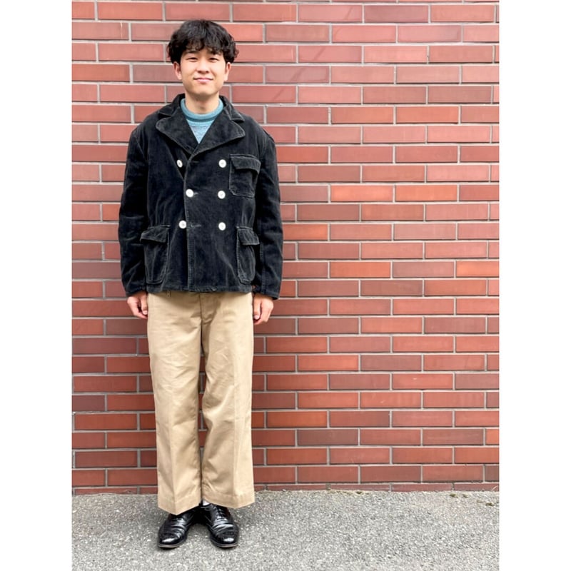 80s GERMANY WORK DOUBLE BREASTED CORDUROY WORK