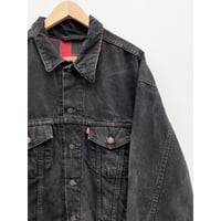 90s Levi's 70417 FLANNEL LINED BLACK DENIM JACKET MADE IN USA 🇺🇸 Size M