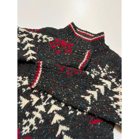 90s L.L.BEAN "MOC NECK" HAND KNIT Size L