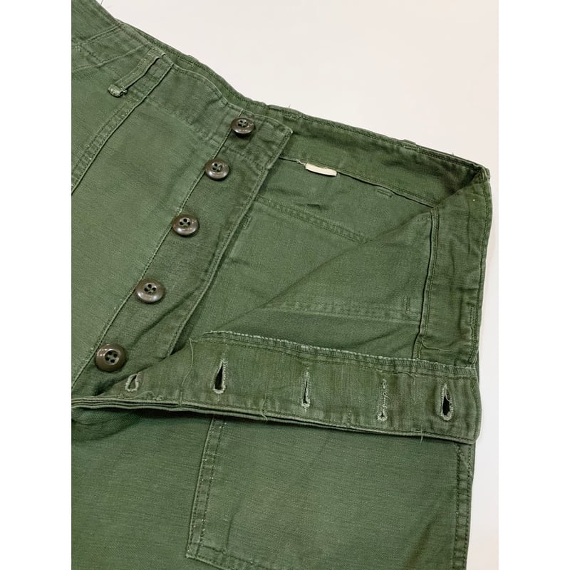 US ARMY ベイカーパンツ 60s コットンサテン OG-107 32×31 60s 米軍 U.S.ARMY コットンサテン ユーティリティ ベイカー