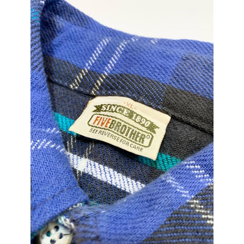 90s FIVE BROTHER FLANNEL SHIRT MADE IN USA 🇺🇸 S