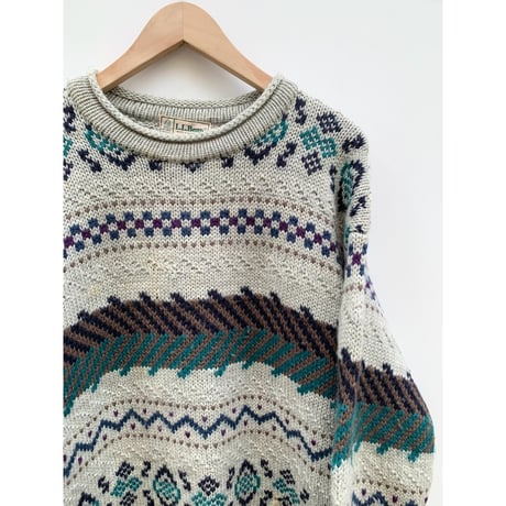 80s L.L.BEAN "ROLL NECK" WOOL SWEATER Size L
