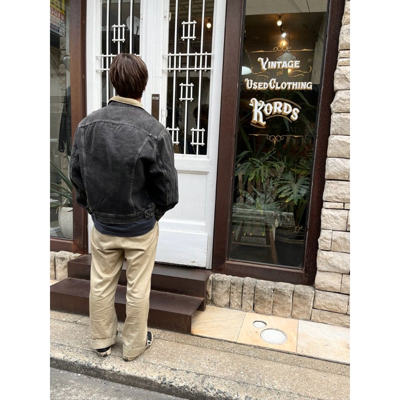 スペシャル 90s Oasis × Lee Black Denim Jacket Vintage Oasis tour Lee denim jacket Large