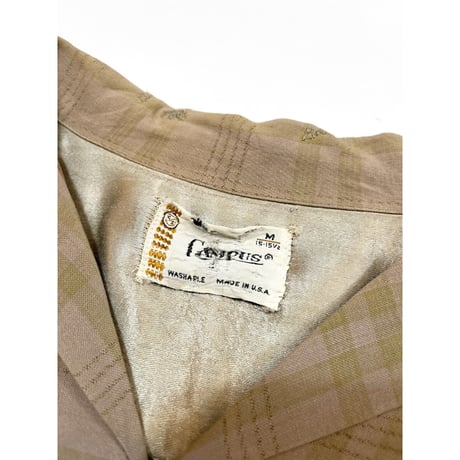 60s CAMPUS OPEN COLLAR SHIRT MADE IN USA 🇺🇸 Size M