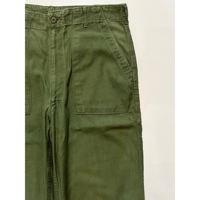 70s US ARMY OG-107 ベイカーパンツ W32L31 60s US ARMY OG-107 COTTON SATEEN BAKER PANTS Si