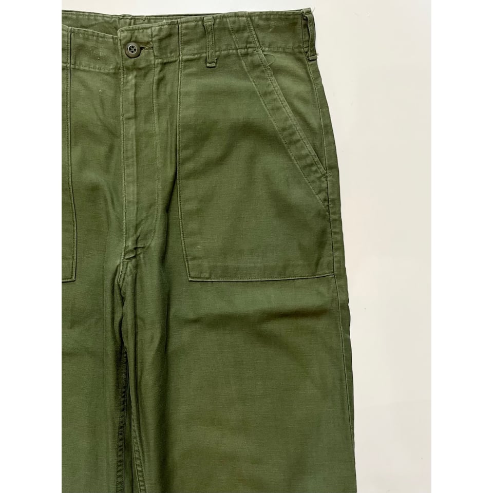 60s US ARMY OG-107 COTTON SATEEN BAKER PANTS Si