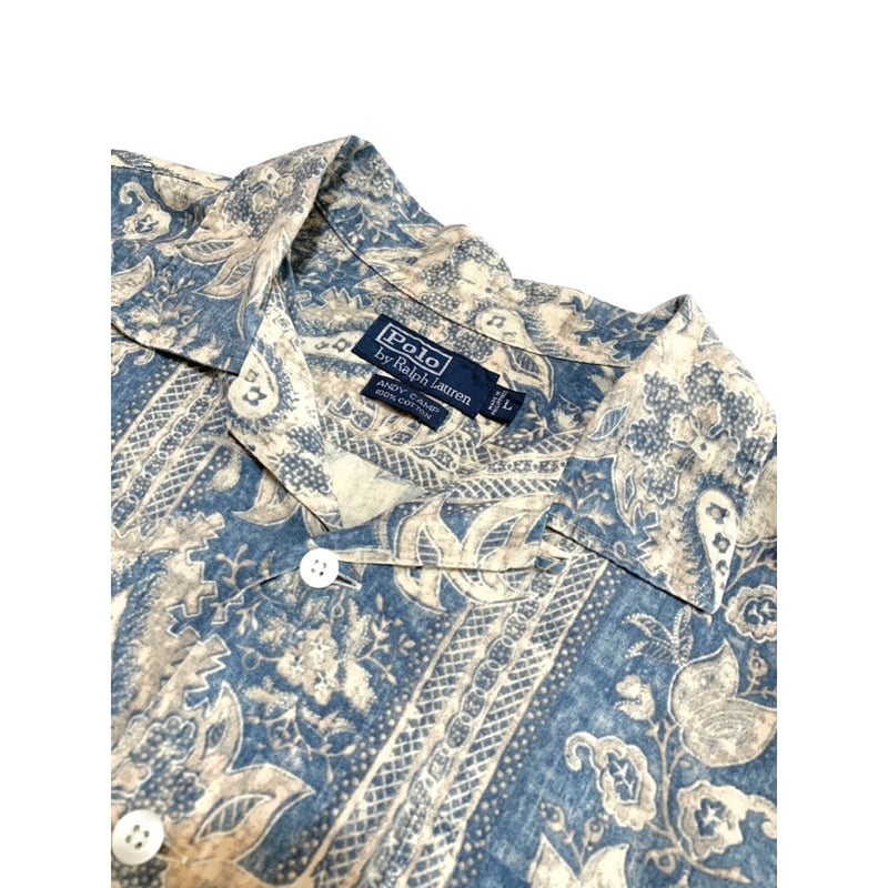 Ralph Lauren】90s ANDY CAMP 開襟シャツ ペイズリー柄-