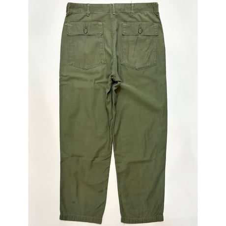 60s US ARMY OG-107 COTTON SATEEN BAKER PANTS Size W36L31→W35.5L29.5