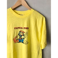 80s "DEADSTOCK" POLITICAL JUNKIE  Tee MADE IN USA🇺🇸Size L