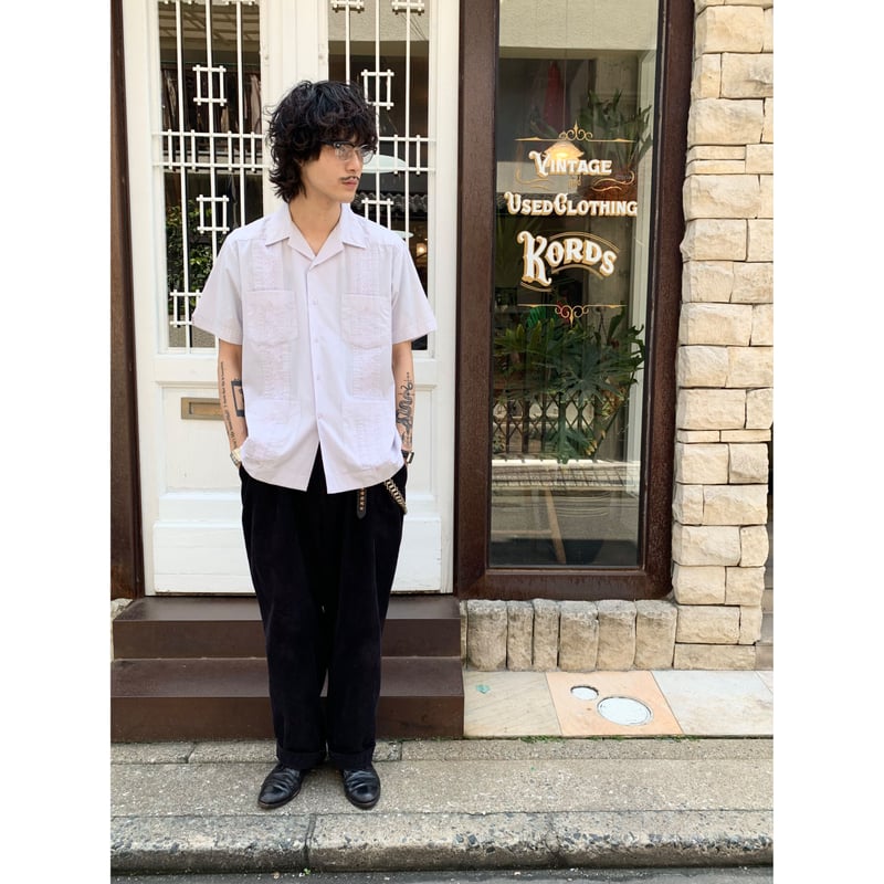 80s Ramon Puig キューバ リネン ボックス シャツ 80s Ramon Puig キューバ リネン ボックス シャツ