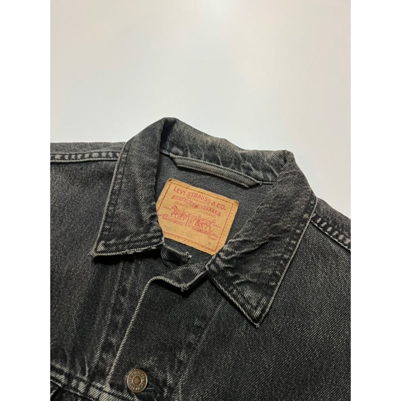 90s Levi's 75525-0260 BLACK DENIM JACKET MADE I