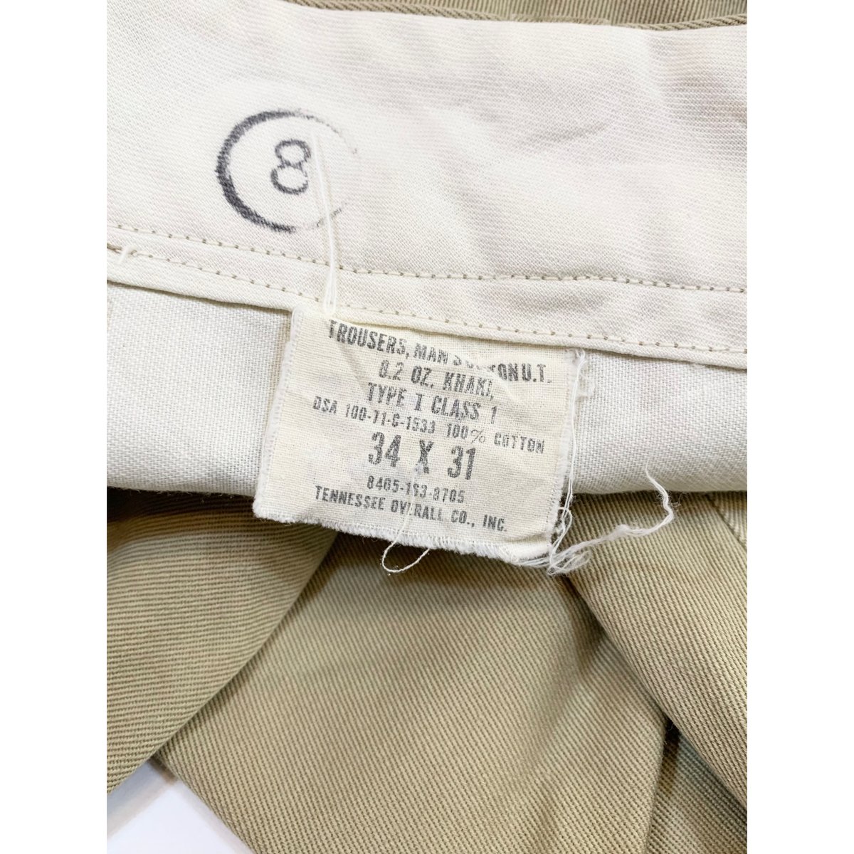 70s US ARMY KHAKI TROUSERS Size W34L31→W32L29 |