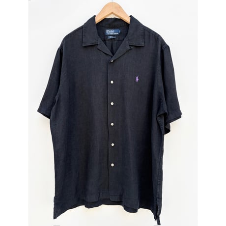 90s Ralph Lauren "CALDWELL" S/S OPEN COLLAR SHIRT Size L