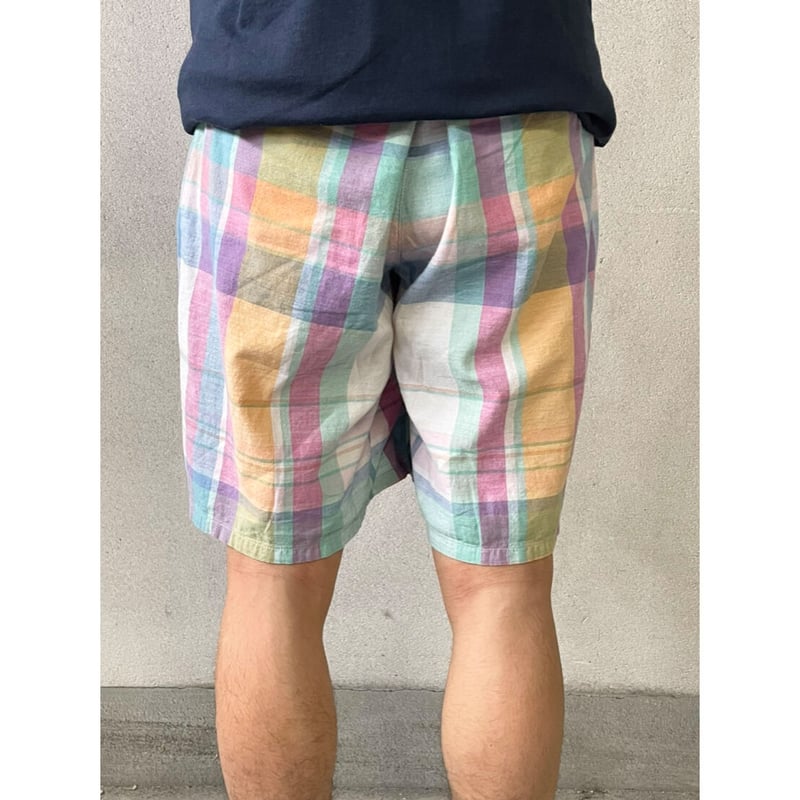 polo by Ralph Lauren / 80s チェックショーツ マドラス 80s USA製 ポロ ラルフローレン マドラスチェック ツータック