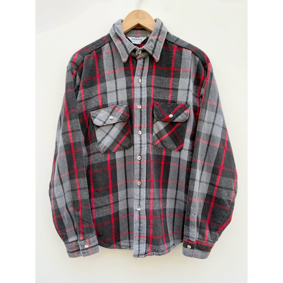 80s FIVE BROTHER FLANNEL SHIRT MADE IN USA🇺🇸 Si