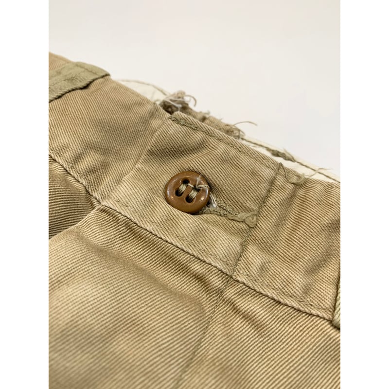 50s US ARMY KHAKI TROUSERS Size W32L31→W30L29 |