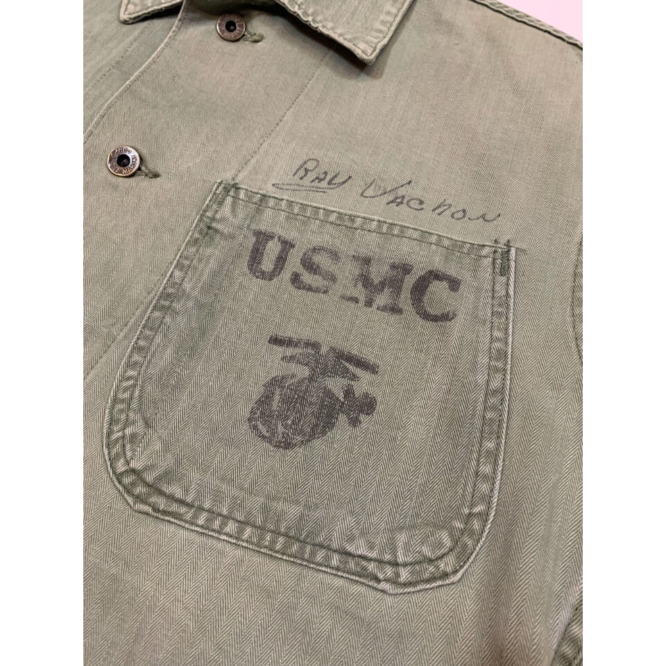 40s US MARINE CORPS P-47 HBT JACKET Size 38〜40程 40s US MARINE CORPS P-47 HBT JACKET Size 38〜40程