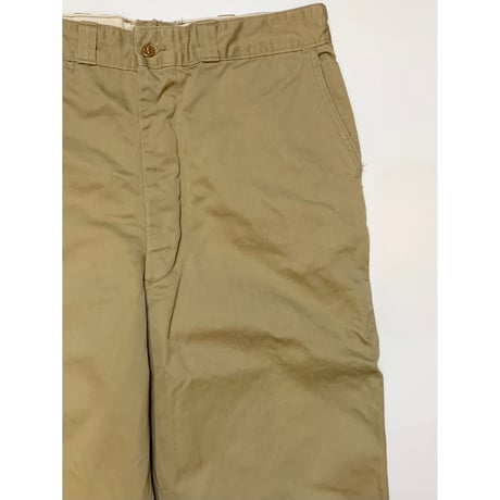 50s US ARMY KHAKI TROUSERS Size W34L35→W32L33