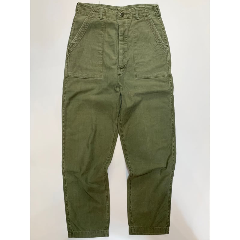 70s US ARMY OG-107 COTTON SATEEN BAKER PANTS Si