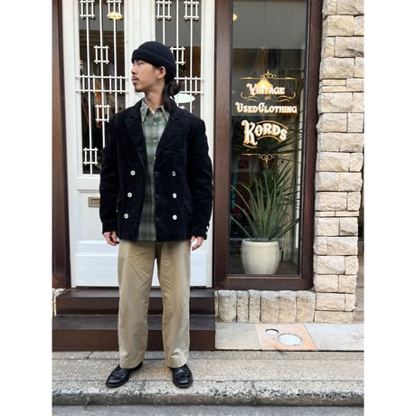 80s GERMANY WORK DOUBLE BREASTED CORDUROY JACKET 🇩🇪 Size XL程