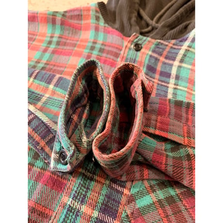 90s FORCE MAJEURE HOODIE FLANNEL SHIRT Size M