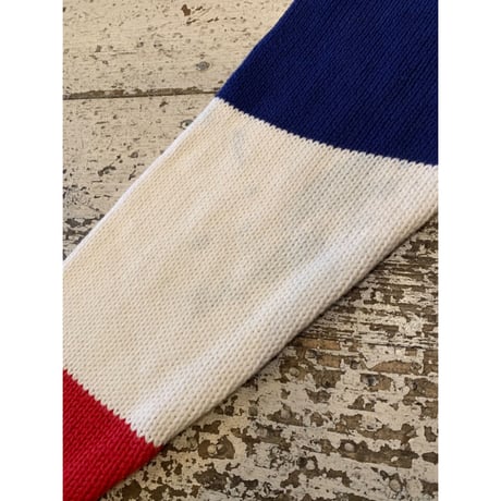 80s Ralph Lauren "CROSS FLAGS" COTTON HAND KNIT Size L
