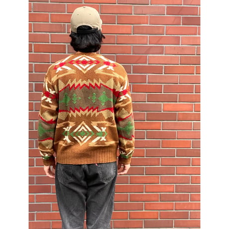 90s Ralph Lauren "星条旗 & ネイティブ柄" HAND KNIT Size L
