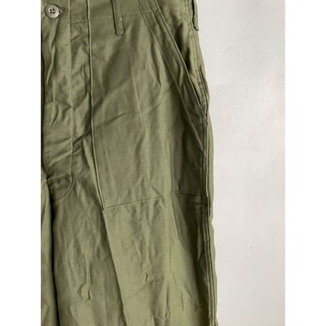 70s "DEAD STOCK" US ARMY OG-107 COTTON SATEEN BAKER PANTS Size W36L33