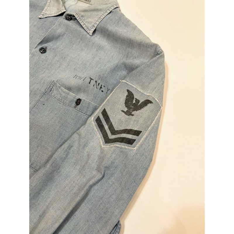 最終価格 usnavy シャンブレーシャツ 40s 50s 40's Vintage U.S.