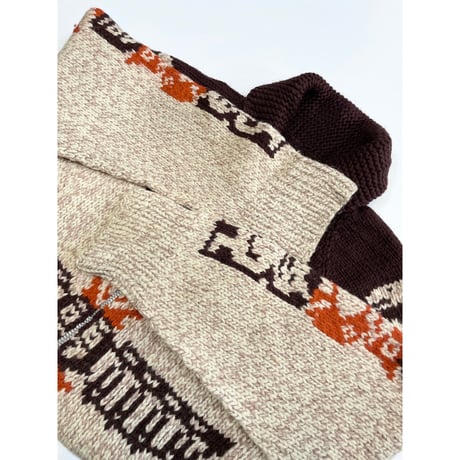 60s "TOTEM POLE" COWICHAN SWEATER Size XL程