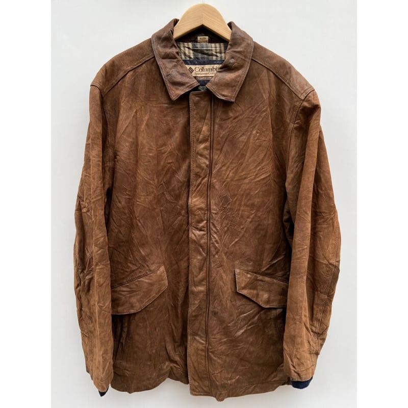 90s columbia leather jacket レザー