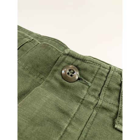 70s US ARMY OG-107 COTTON SATEEN BAKER PANTS Size W30L31→W30L28