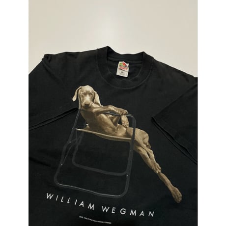 90s WILLIAM WEGMAN DOG PRINT Tee Size L