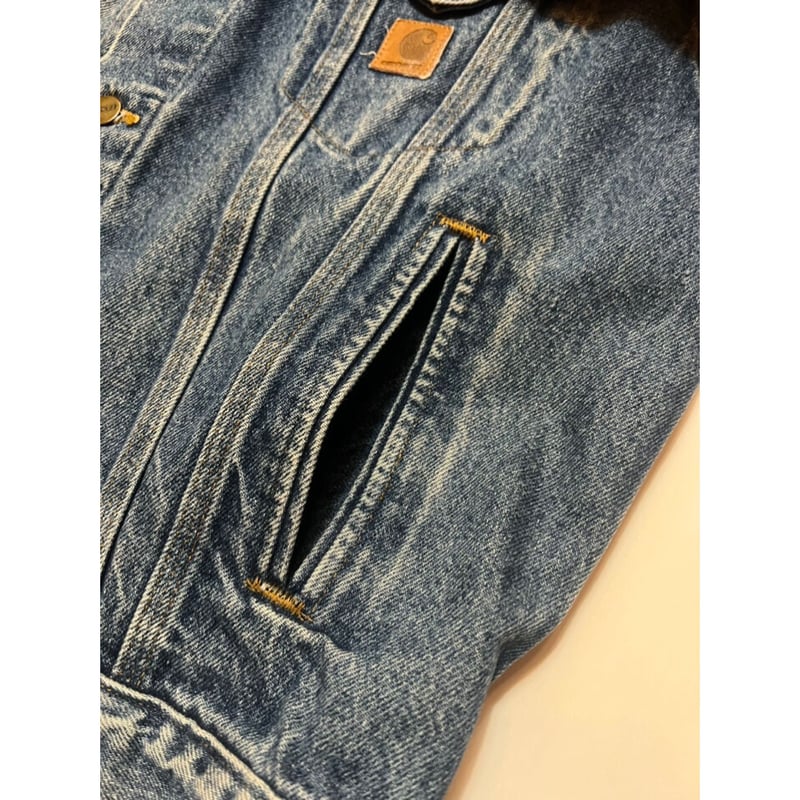 90s carhartt DENIM TRACKER JACKET MADE IN USA 🇺