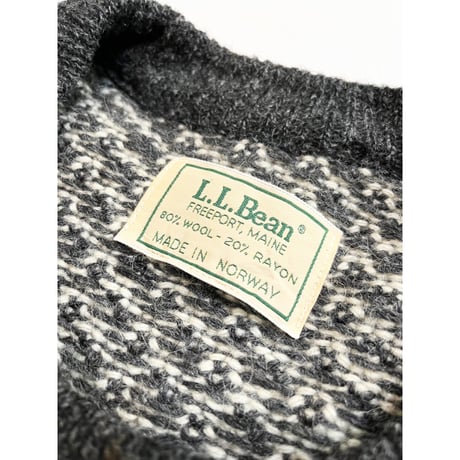80s L.L.Bean "BIRDS EYE" WOOL CARDIGAN MADE IN NORWAY 🇳🇴 Size L程