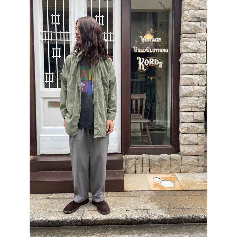 40s US NAVY N-3 COTTON POPLIN SHIRT Size L程 | K