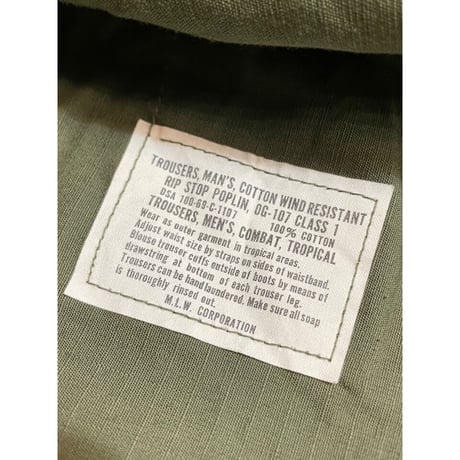 60s US AMRY Jungle Fatigue PANTS "5th TYPE" Size LARGE-REGULAR