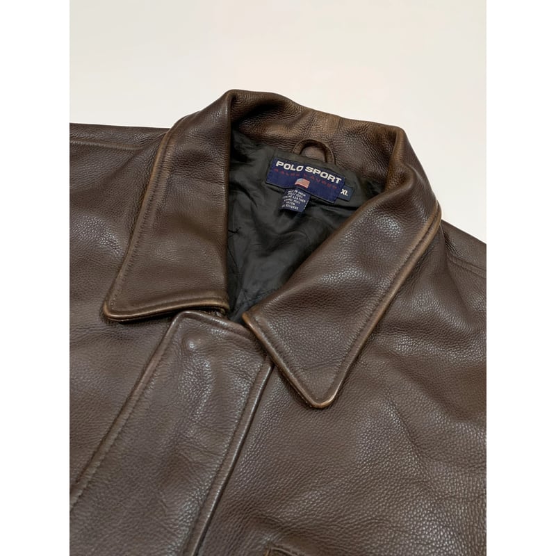 90s POLO SPORT LEATHER COAT Size XL | KORDS 90s POLO SPORT LEATHER COAT Size XL | KORDS